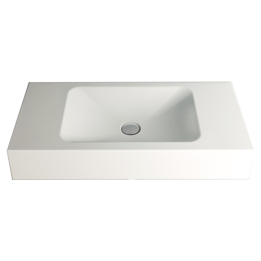 Lavabo LOTUS
80 x 40 x 12,5 cm, acier
sans trop-plein, sans tablette
de robinetterie, lavabo au
milieu