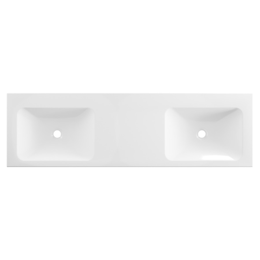 Lavabo double LOTUS
150 x 45 x 12,5 cm
acier, sans trop-plein, avec
tablette de robinetterie