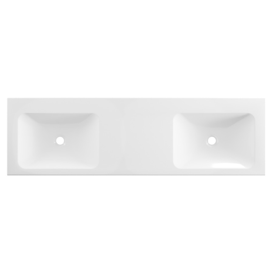 Lavabo double LOTUS
150 x 45 x 12,5 cm
acier, sans trop-plein, avec
tablette de robinetterie