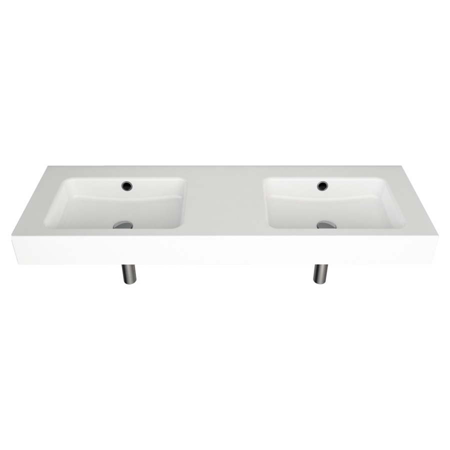 Lavabo double MERO
150 x 40 x 12,5 cm
acier, avec trop-plein, sans
tablette de robinetterie