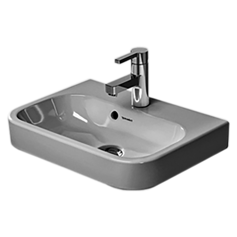 Lave-mains HAPPY D.2
50 x 36 cm, céramique
pour meuble suspendu
avec trop-plein