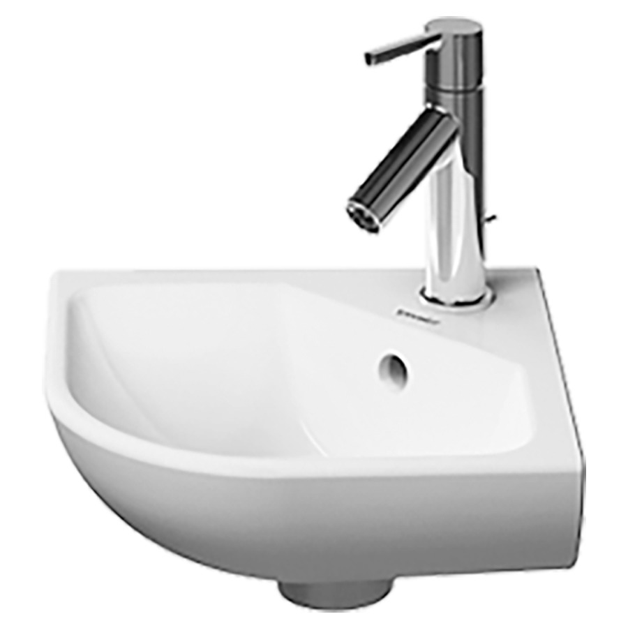 Lave-mains d'angle ME BY
STARCK, 43 x 38 cm, céramique
avec trop-plein