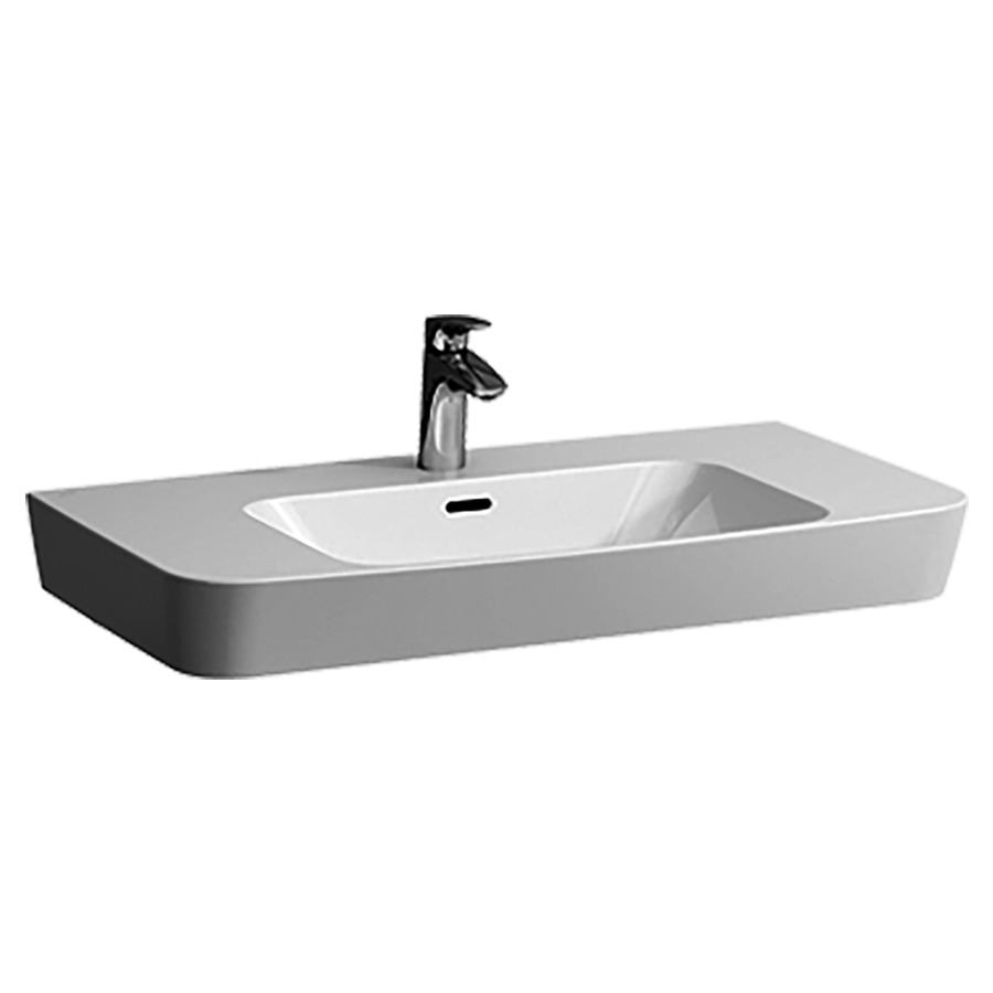 Lavabo MODERNA R
84 x 46,5 cm, céramique
pour meuble suspendu, avec
trop-plein