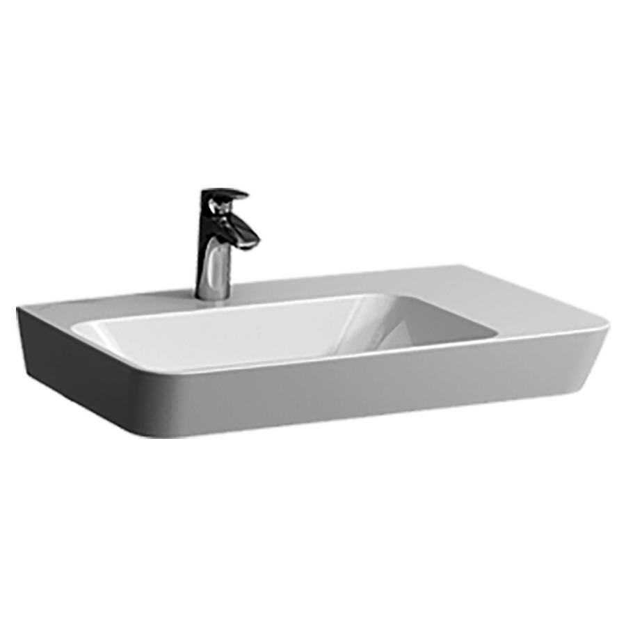 Lavabo MODERNA R
70 x 46,5 cm, céramique
tablett à droite
pour meuble suspendu, sans
trop-plein
