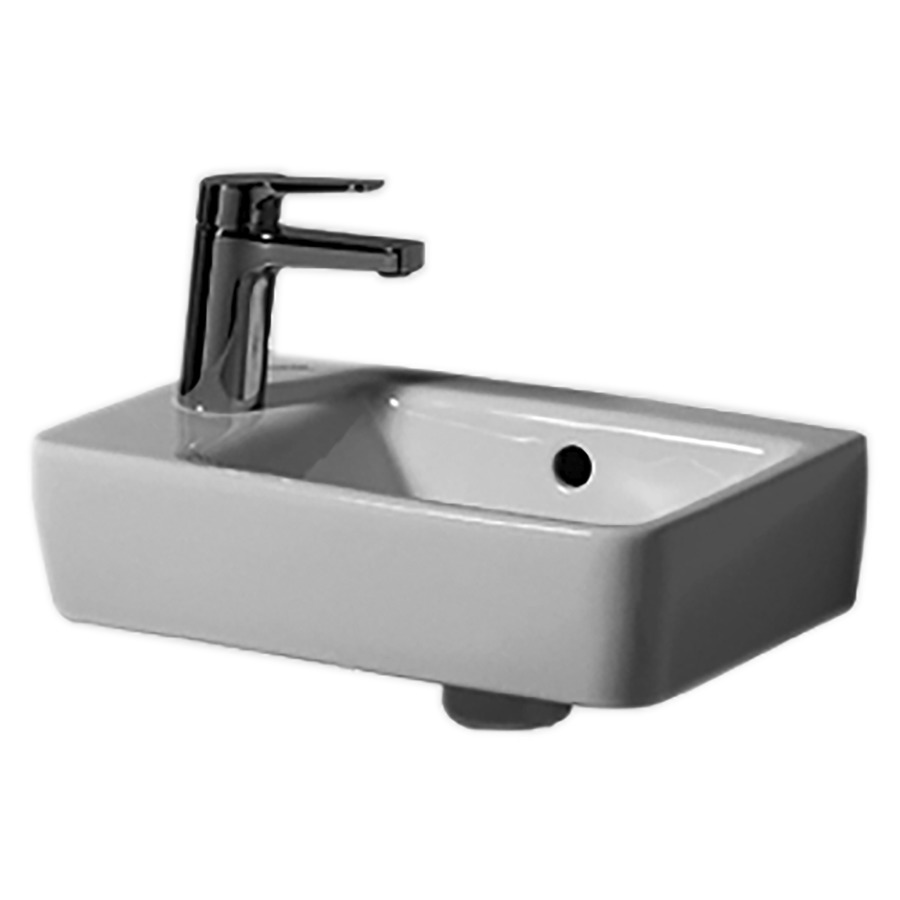 Lave-mains RENOVA COMPACT
40 x 25 cm, céramique
pour meuble suspendu, avec
trop-plein