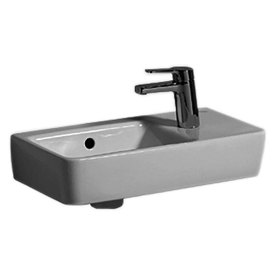 Lave-mains RENOVA COMPACT
50 x 25 cm, céramique
pour meuble suspendu, avec
trop-plein