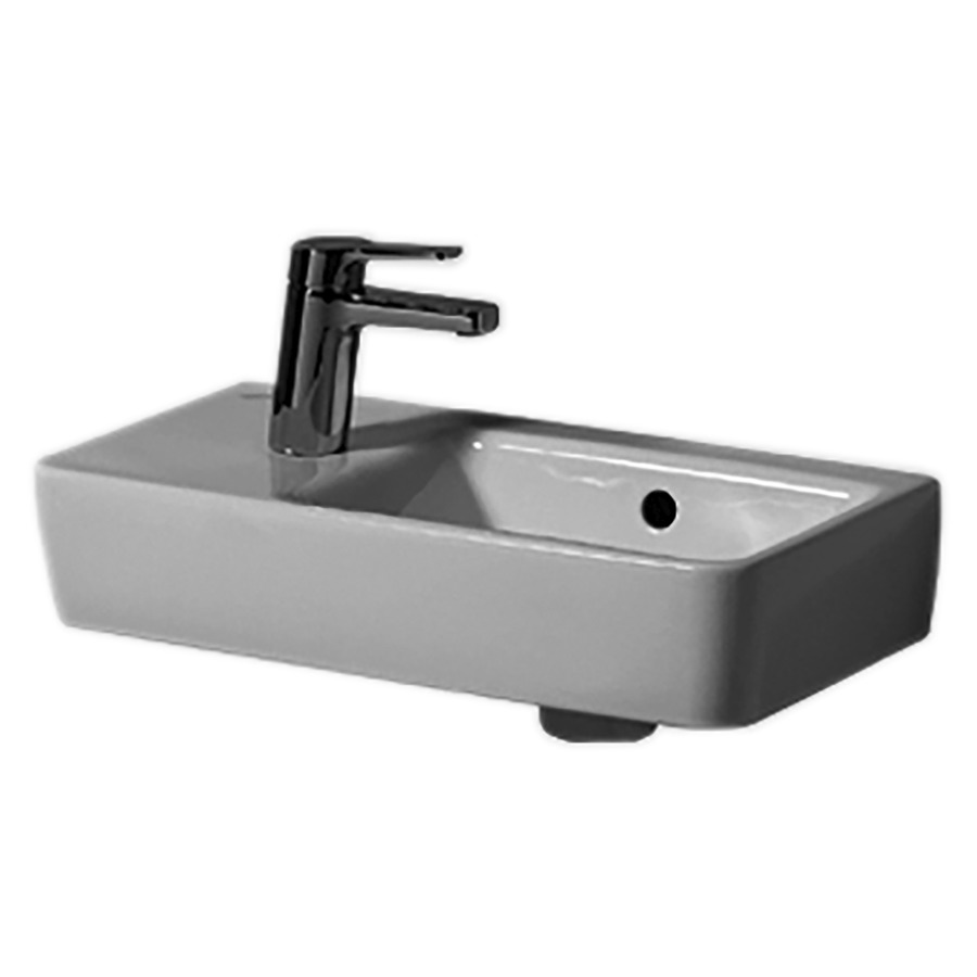 Lave-mains RENOVA COMPACT
50 x 25 cm, céramique
pour meuble suspendu, avec
trop-plein