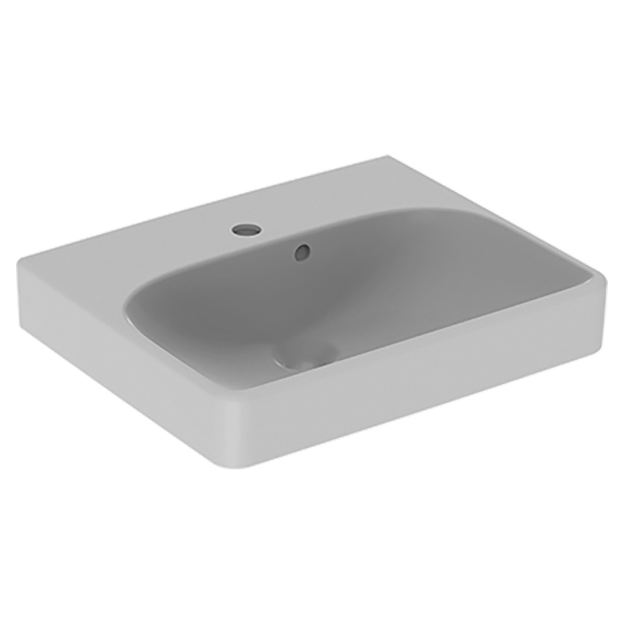 Lave-mains SMYLE SQUARE
50 x 41 cm, céramique
avec trop-plein asymétrique