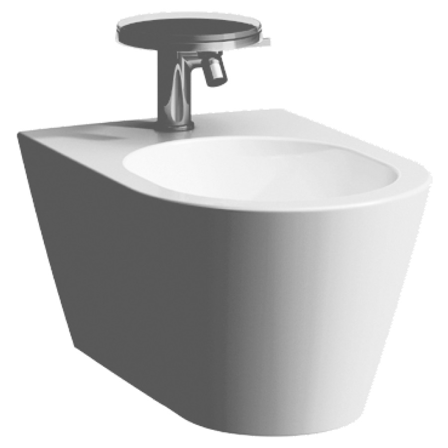 Wandbidet KARTELL LAUFEN
Keramik, ohne Oeffnung
seitlich, Ab- und
Ueberlaufsystem Clou
Befestigungsmaterial