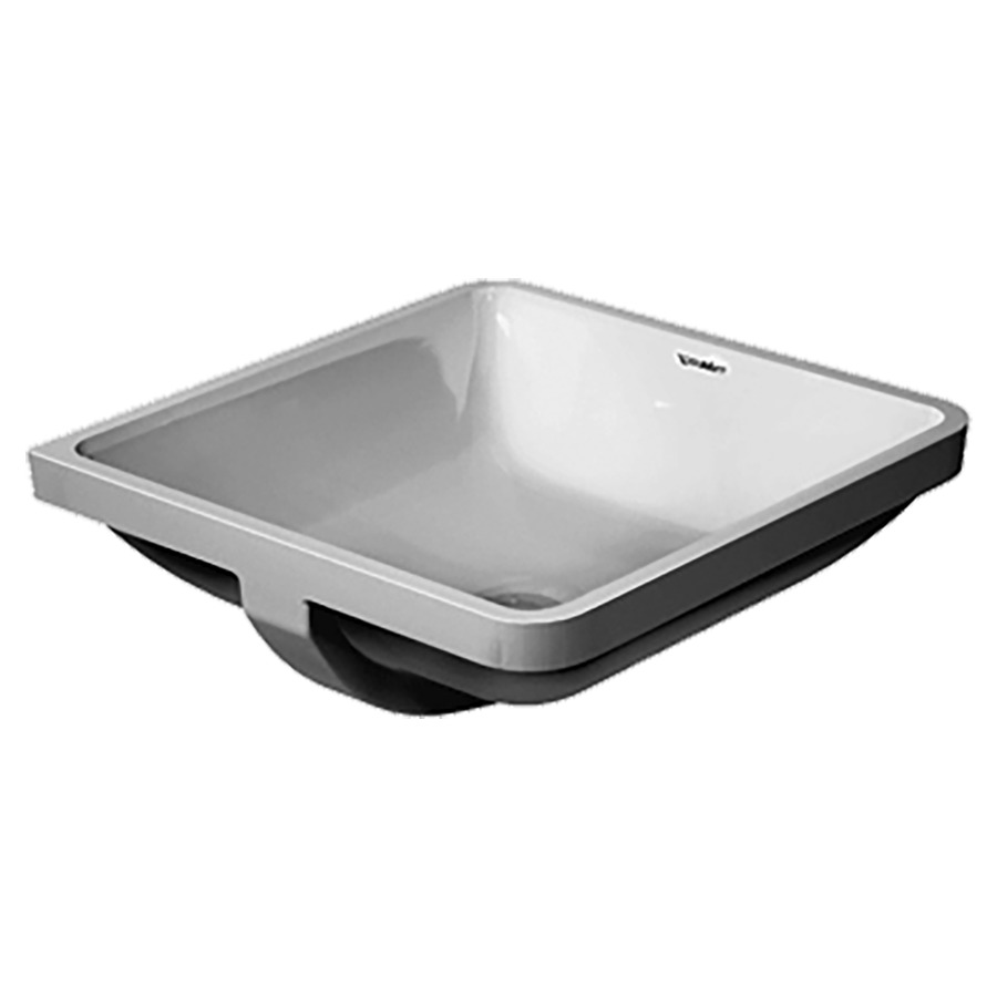 Lavabo à encastrer STARCK 3
43 x 43 cm, céramique, avec
trop-plein, sans tablette pour
robinetterie, avec matériel de
fixation pour montage dans
bois