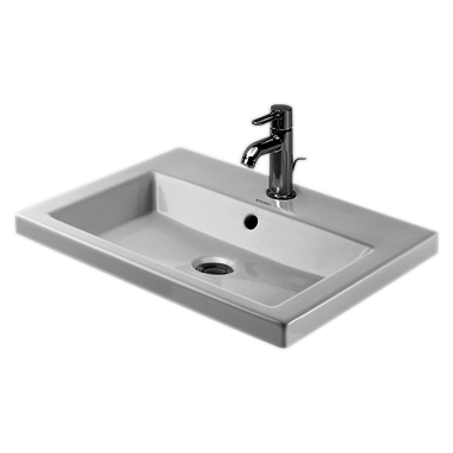 Lavabo à insérer 2ND FLOOR
60 x 43 cm, céramique, avec
trop-plein, derrière émaillé