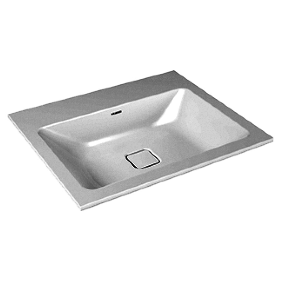Lavabo à encastrer CONO
60 x 50 x 1,4 cm, acier
matériel de fixation
sans trop-plein, encastrement
per dessus