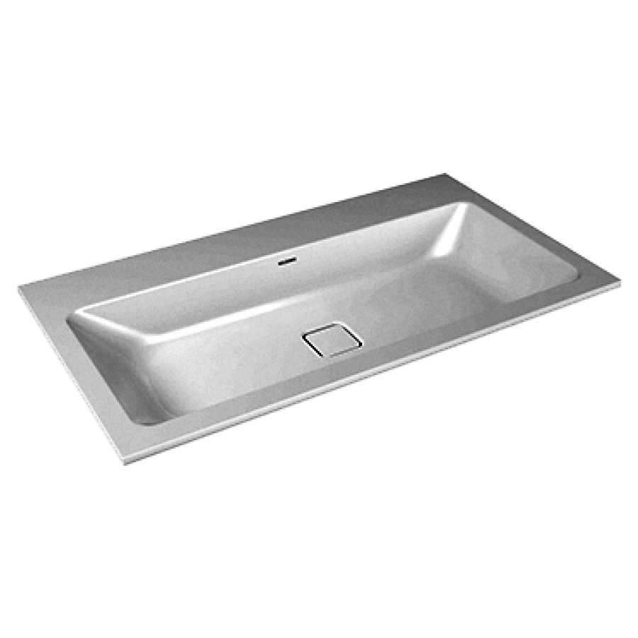 Lavabo à encastrer CONO
90 x 50 x 1,4 cm, acier
matériel de fixation
sans trop-plein, encastrement
par dessus