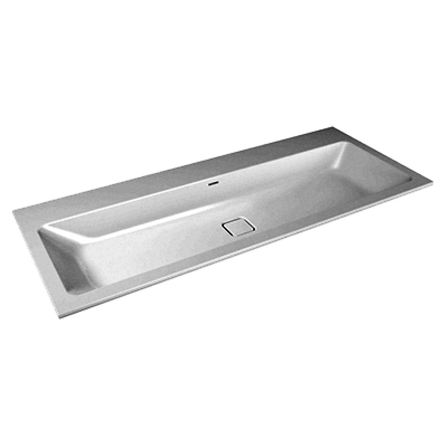 Lavabo à encastrer CONO
120 x 50 x 1,4 cm, acier
matériel de fixation
sans trop-plein, encastrement
par dessus