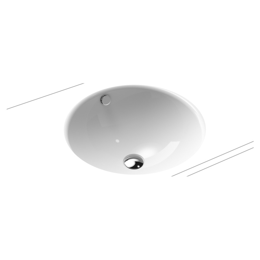 Lavabo à encastrer CLASSIC
D 42 cm, acier
avec garniture de trop-plein
noir mat et isolation phonique
émaillé des deux côtés