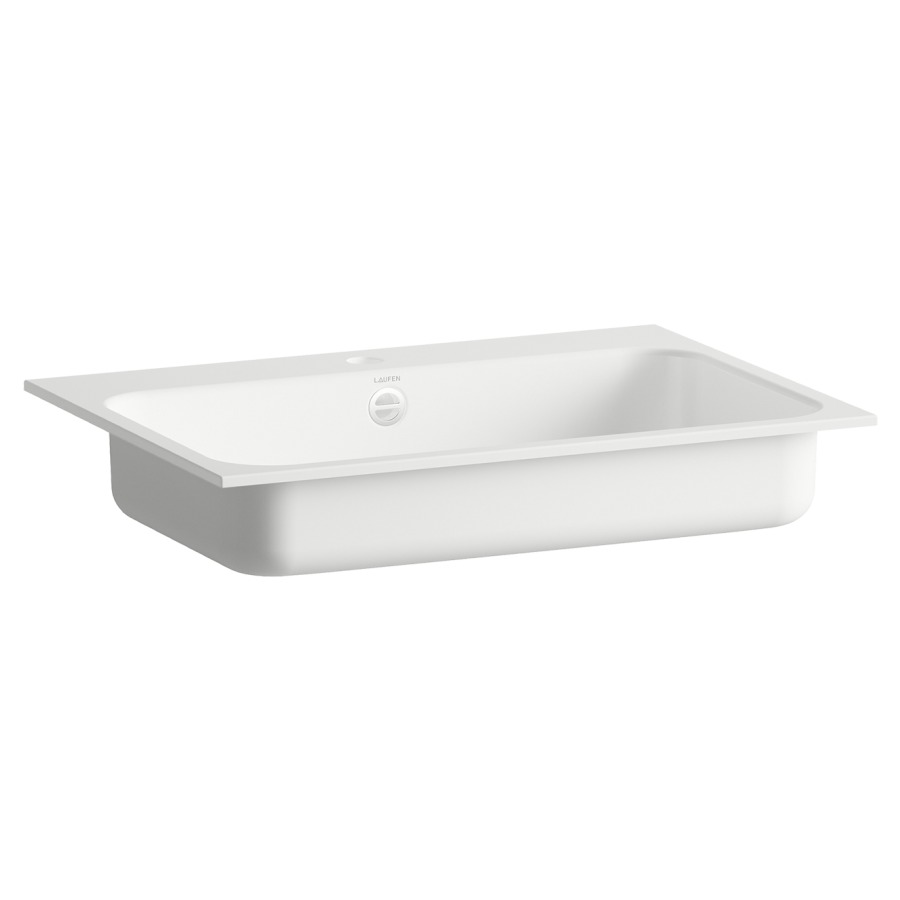 Lavabo à insérer STREAM
65 x 47,2 cm
T 12,7 cm, acier vitrifié à
l'intérieur et à l'extérieur
avec trop-plein, garniture de
trop-plein chromé, matériel de
fixation