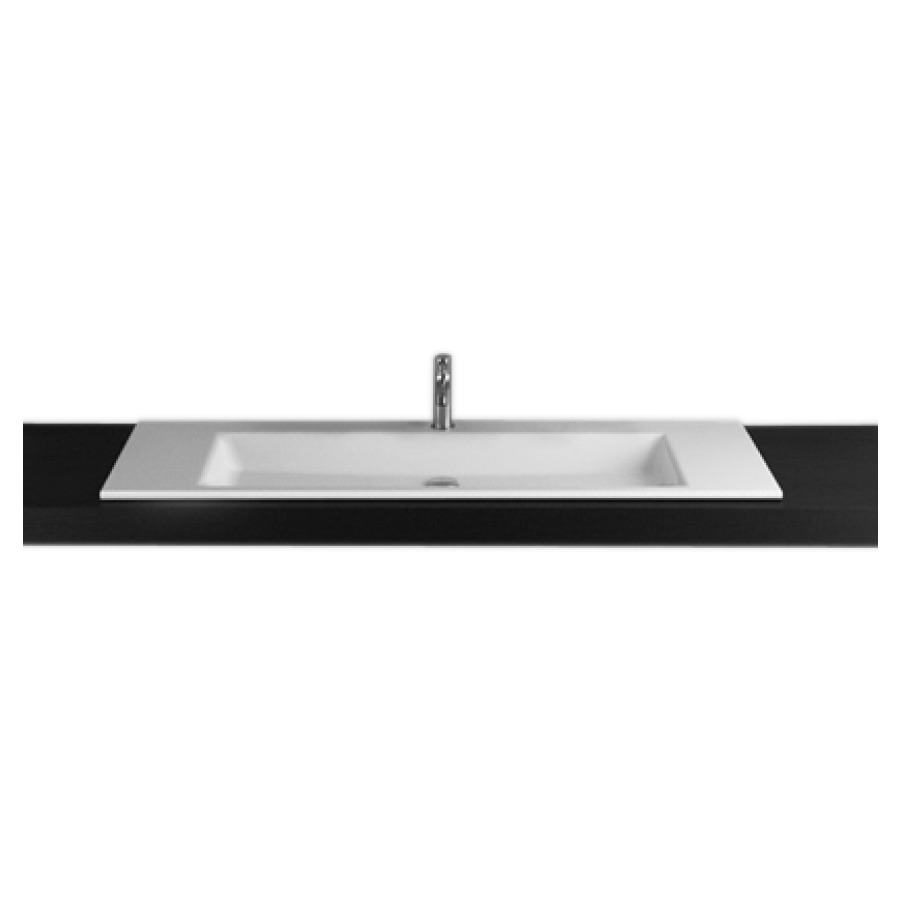 Lavabo à insérer STUDIO
140 x 47,5 x 1 cm, acier
matériel de fixation
sans trop-plein
avec tablette de robinetterie