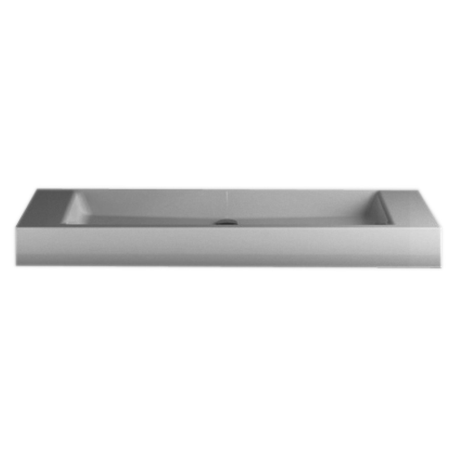 Lavabo à poser STUDIO
130 x 40 x 8 cm, acier
matériel de fixation
sans trop-plein
sans tablette de robinetterie