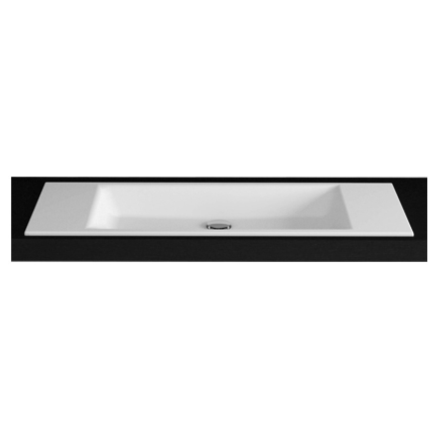 Lavabo à insérer STUDIO
100 x 40 x 1 cm, acier
matériel de fixation
sans trop-plein
sans tablette de robinetterie