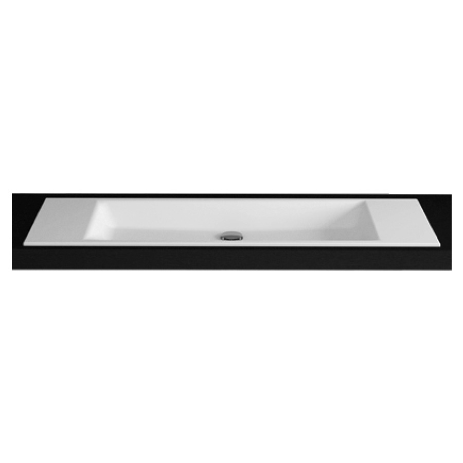 Lavabo à insérer STUDIO
120 x 40 x 1 cm, acier
matériel de fixation
sans trop-plein
sans tablette de robinetterie