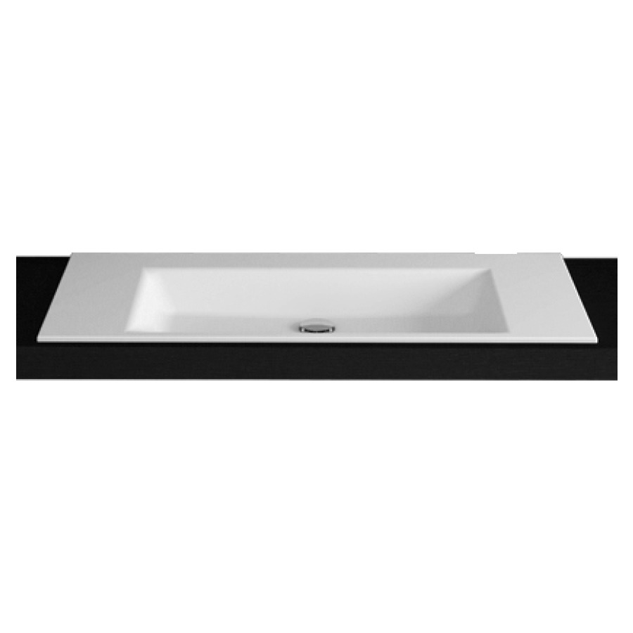 Lavabo à insérer STUDIO
100 x 47,5 x 1 cm, acier
matériel de fixation
sans trop-plein
avec tablette de robinetterie
