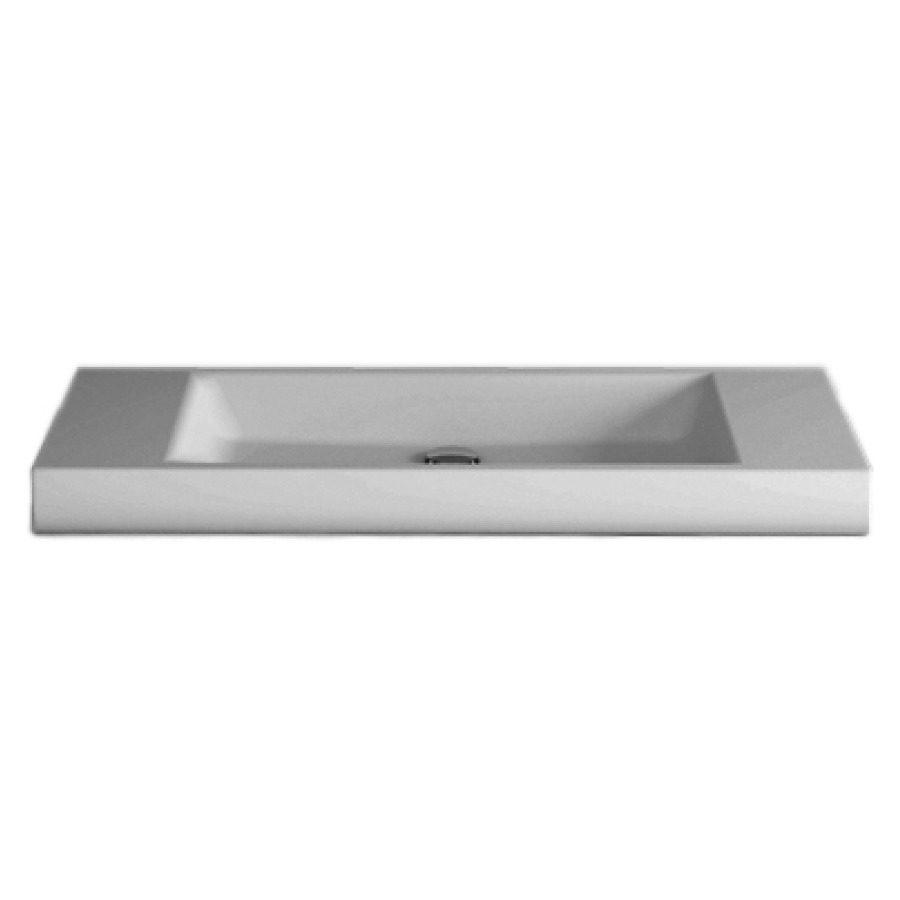 Lavabo à poser STUDIO
100 x 40 x 8 cm, acier
matériel de fixation
sans trop-plein
sans tablette de robinetterie
