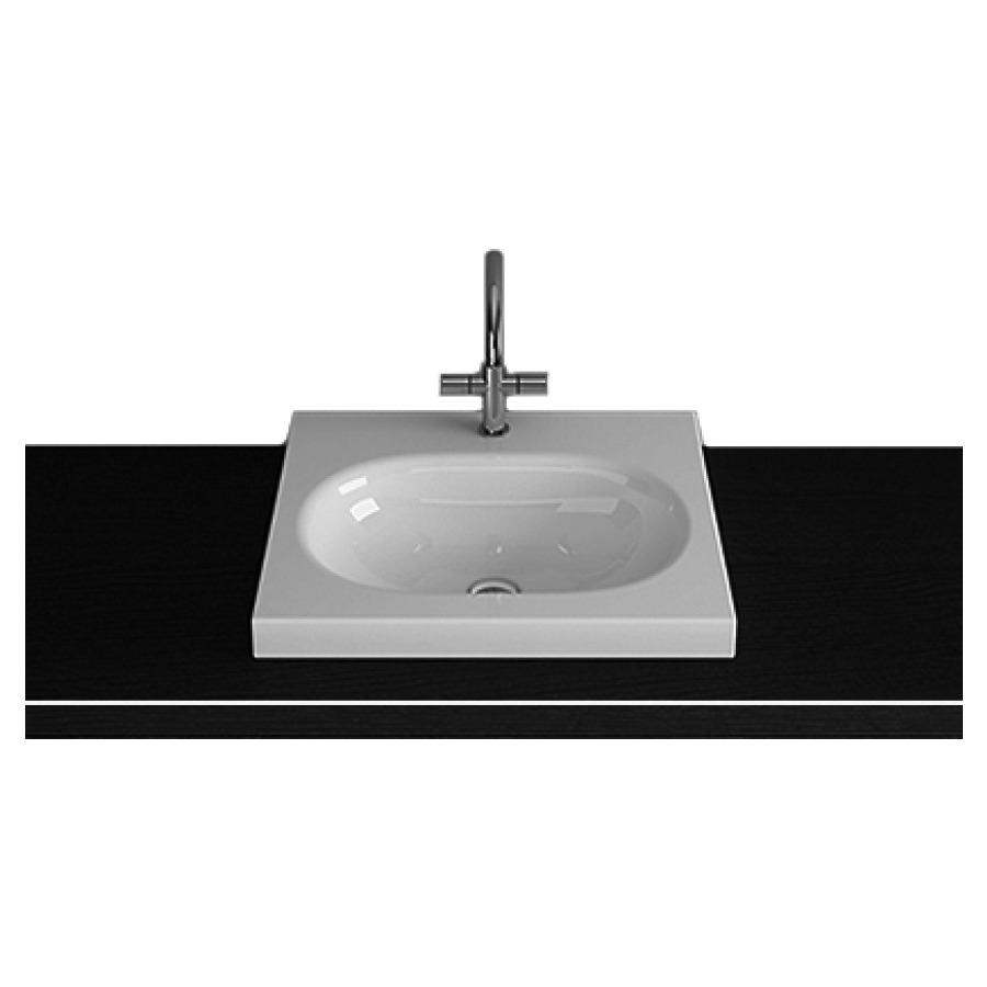 Lavabo à poser DUETT
60 x 50 x 6 cm, acier
sans trop-plein
matériel de fixation
