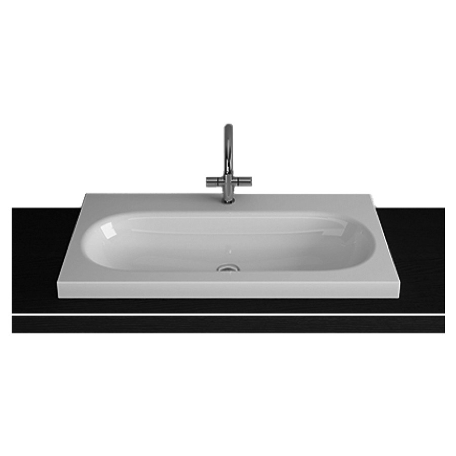 Lavabo à poser DUETT
100 x 50 x 6 cm, acier
sans trop-plein
matériel de fixation