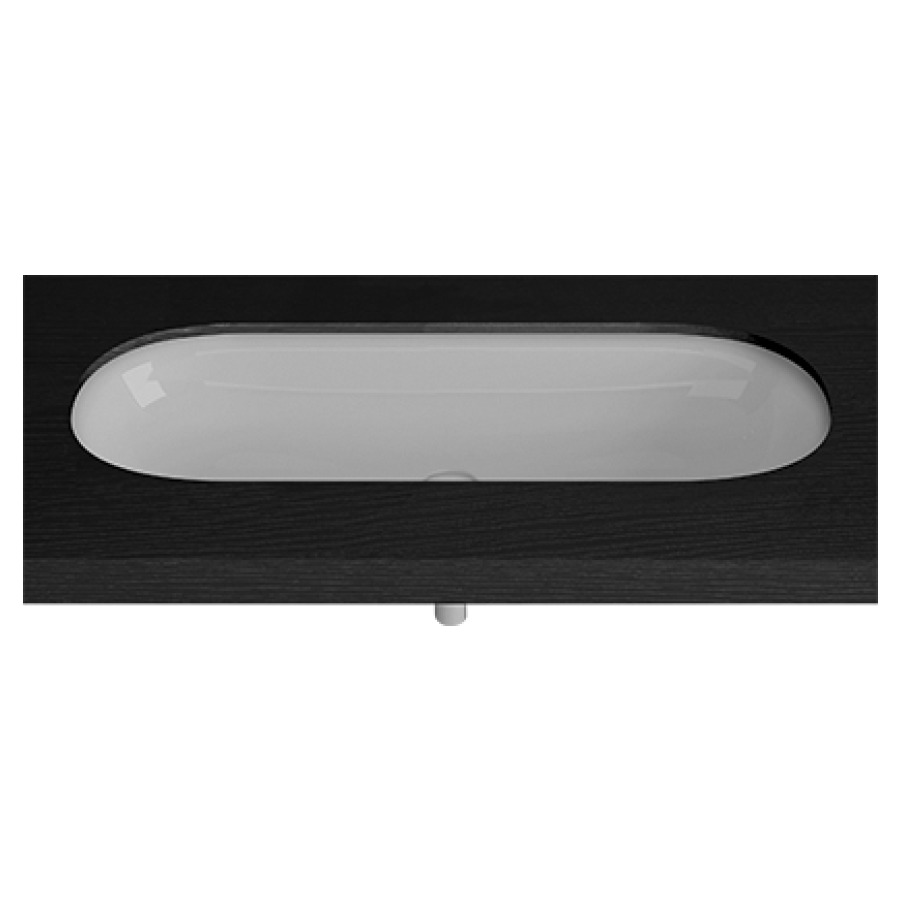 Lavabo à encastrer DUETT
92,6 x 33,2 cm, acier
sans trop-plein