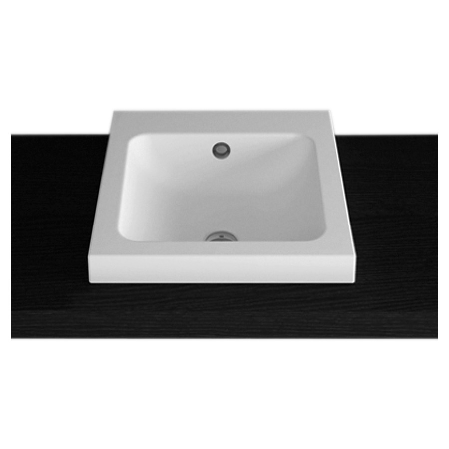 Lavabo à poser CONTURA
47 x 50 x 6 cm, acier
matériel de fixation
avec trop-plein