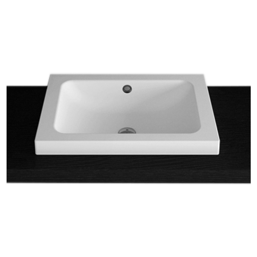 Lavabo à poser CONTURA
65 x 50 x 6 cm, acier
matériel de fixation
avec trop-plein
