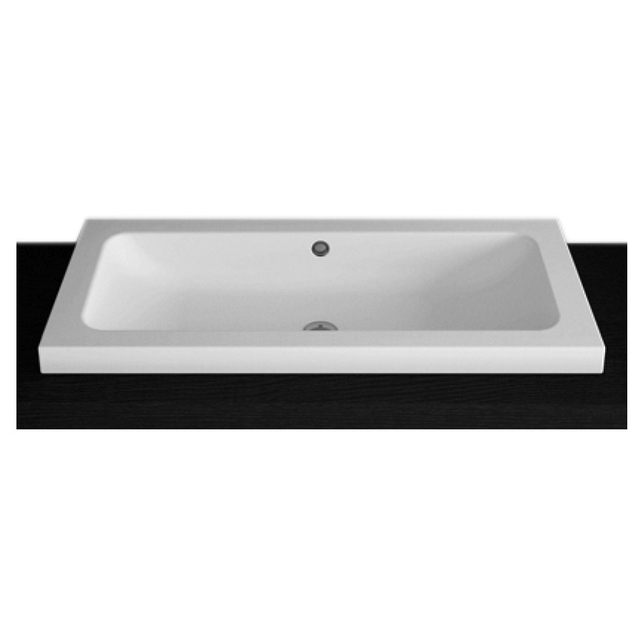 Lavabo à poser CONTURA
105 x 45 x 6 cm, acier
matériel de fixation
avec trop-plein