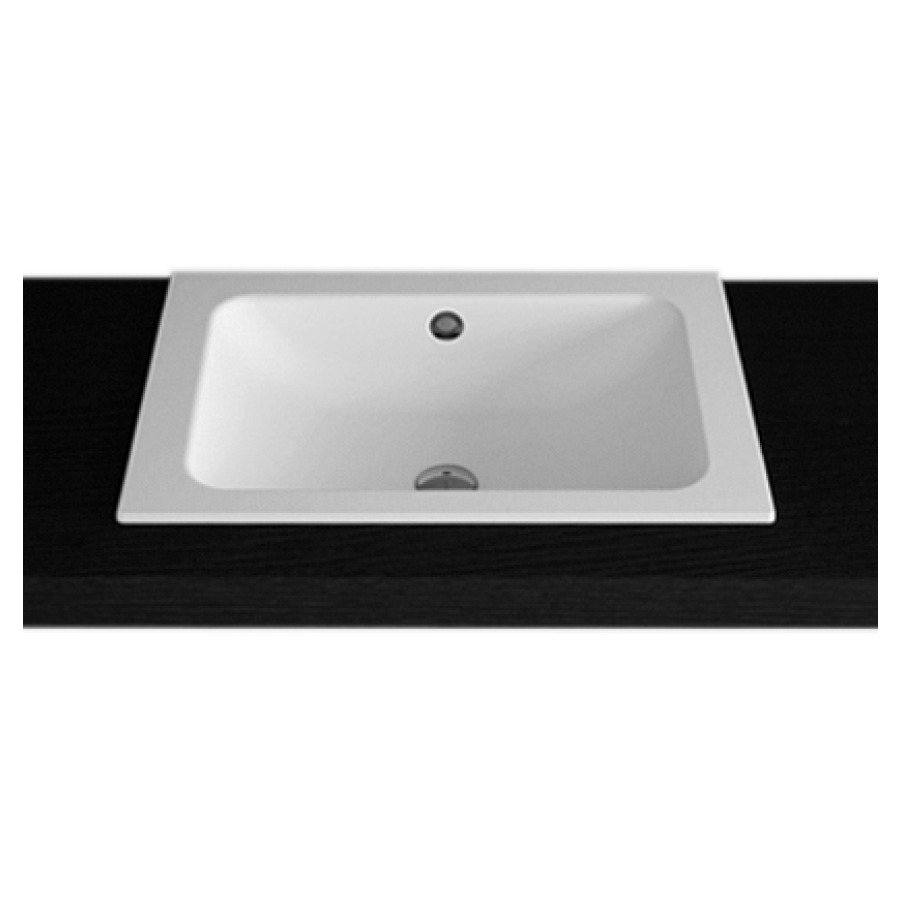 Lavabo à insérer CONTURA
65 x 45 x 1 cm, acier
matériel de fixation
avec trop-plein