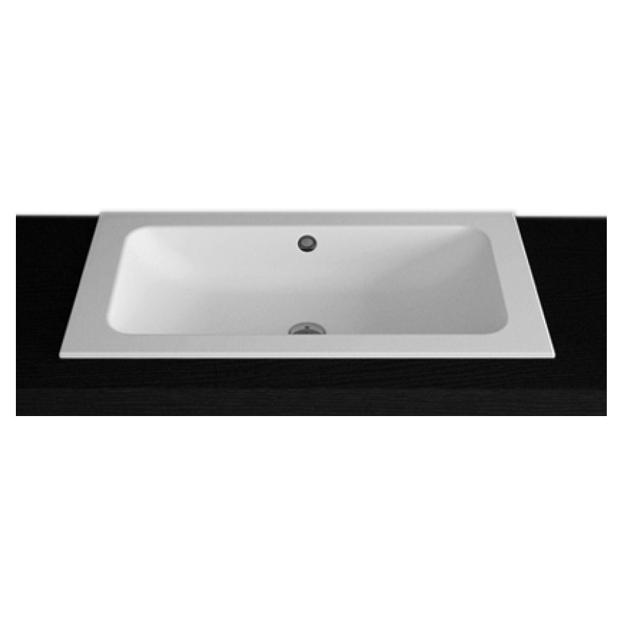 Lavabo à insérer CONTURA
85 x 50 x 1 cm, acier
matériel de fixation
avec trop-plein