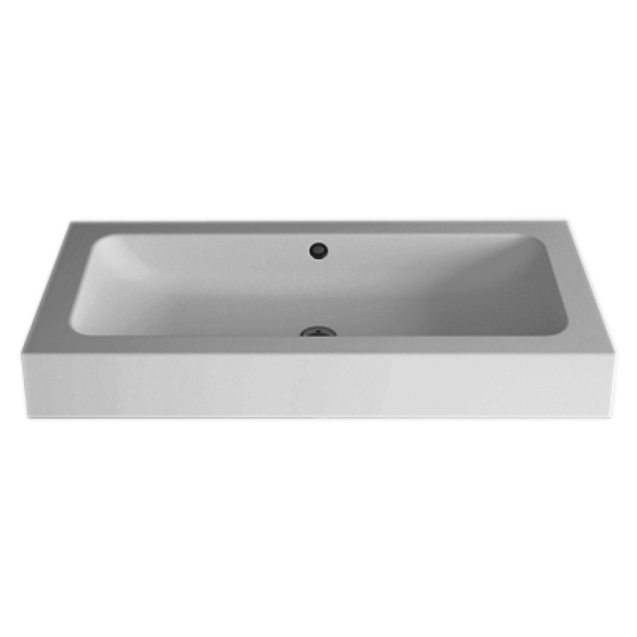 Lavabo CONTURA
105 x 50 x 14 cm, acier
pour montage mural
matériel de fixation
avec trop-plein