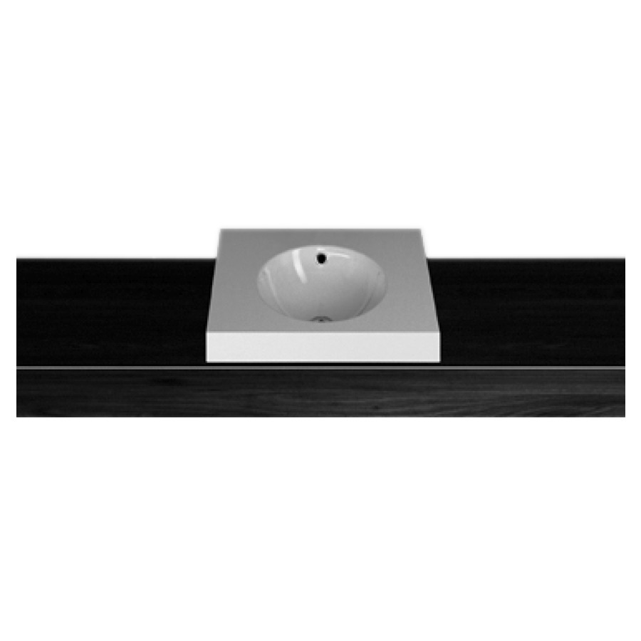 Lavabo à poser ORBIS
60 x 50 x 8 cm, acier
avec trop-plein
set de trop-plein chromé
matériel de fixation