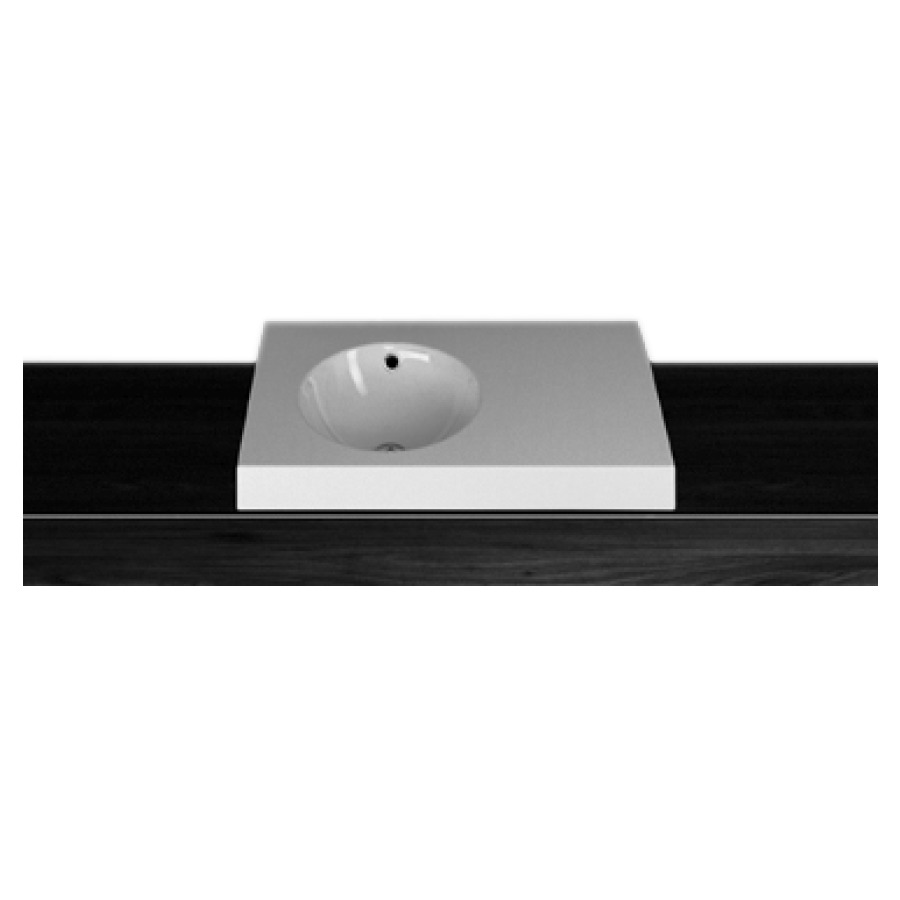 Lavabo à poser ORBIS
80 x 50 x 8 cm, acier
lavabo à gauche
avec trop-plein
set de trop-plein chromé
matériel de fixation