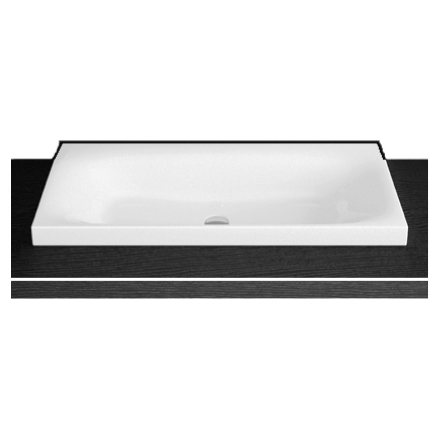 Lavabo à poser VIVA
100 x 42,5 x 6 cm, acier
matériel de fixation
sans trop-plein
sans tablette de robinetterie