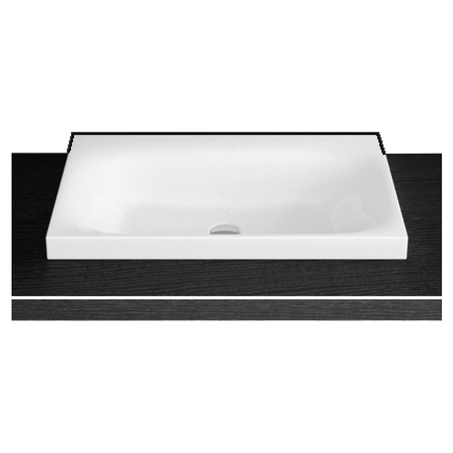 Lavabo à poser VIVA
80 x 47,5 x 6 cm, acier
matériel de fixation
sans trop-plein
avec tablette de robinetterie