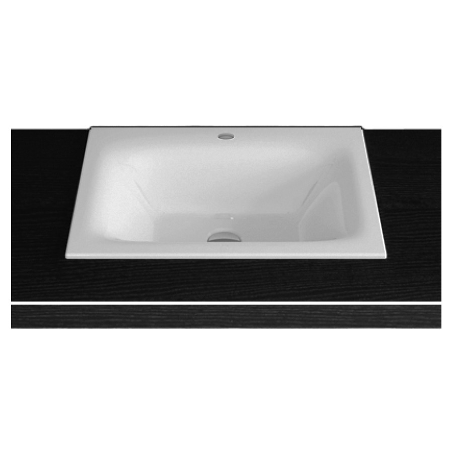 Lavabo à insérer VIVA
60 x 47,5 x 1 cm, acier
matériel de fixation
sans trop-plein
avec tablette de robinetterie