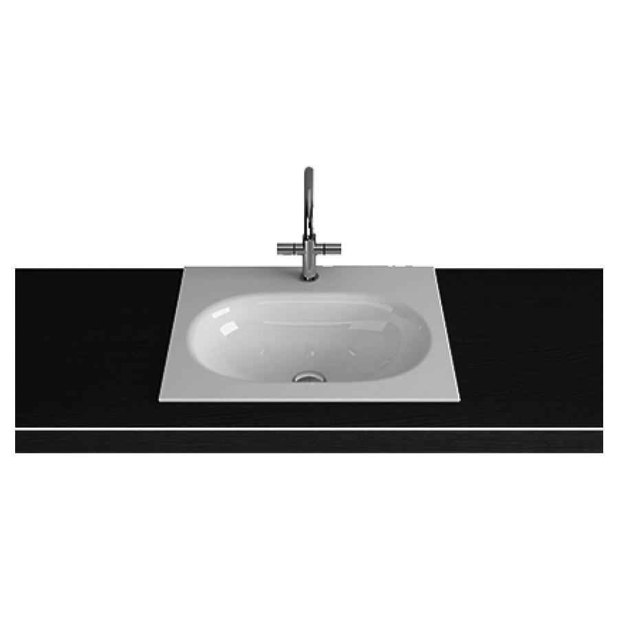 Lavabo à insérer DUETT
60 x 50 x 1 cm, acier
sans trop-plein
matériel de fixation