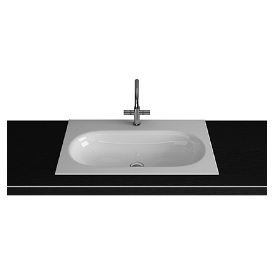 Lavabo à insérer DUETT
80 x 50 x 1 cm, acier
sans trop-plein
matériel de fixation