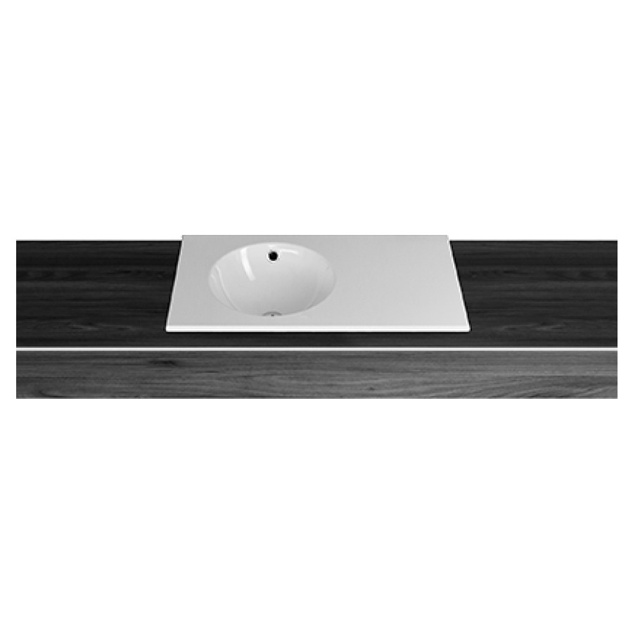 Lavabo à insérer ORBIS
80 x 45 x 1 cm, acier
avec trop-plein, sans tablette
de robinetterie, lavabo à
gauche