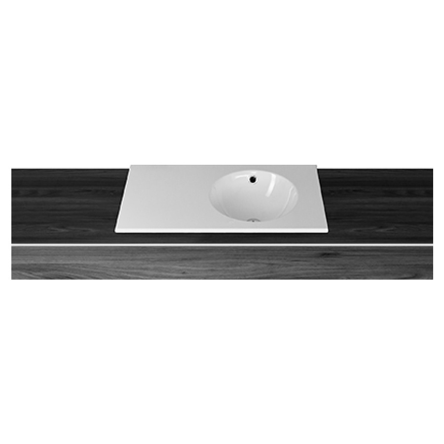 Lavabo à insérer ORBIS
80 x 45 x 1 cm, acier
avec trop-plein, sans tablette
de robinetterie, lavabo à
droite