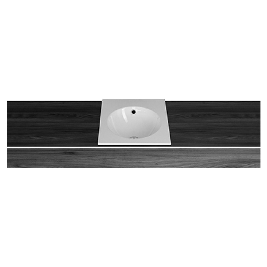 Lavabo à insérer ORBIS
45 x 50 x 1 cm, acier
avec trop-plein, avec tablette
de robinetterie