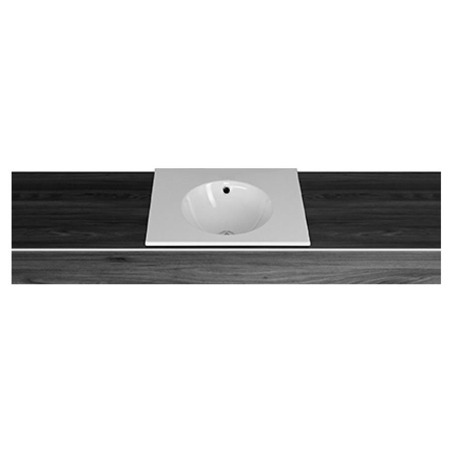 Lavabo à insérer ORBIS
60 x 50 x 1 cm, acier
avec trop-plein, avec tablette
de robinetterie