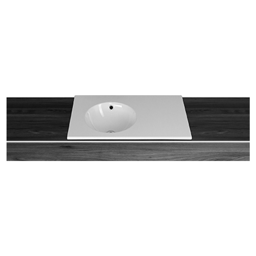 Lavabo à insérer ORBIS
80 x 50 x 1 cm, acier
avec trop-plein, avec tablette
de robinetterie, lavabo à
gauche