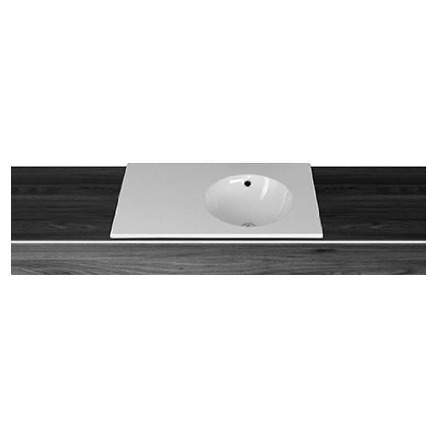 Lavabo à insérer ORBIS
80 x 50 x 1 cm, acier
avec trop-plein, avec tablette
de robinetterie, lavabo à
droite