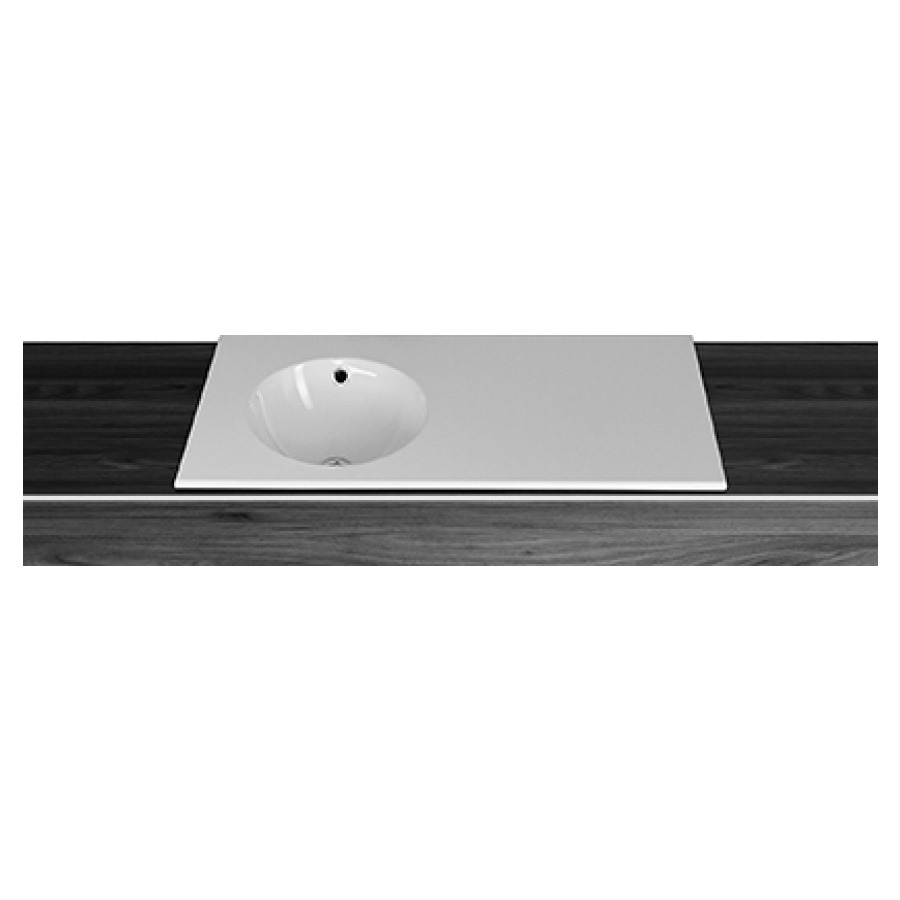 Lavabo à insérer ORBIS
100 x 50 x 1 cm, acier
avec trop-plein, avec tablette
de robinetterie, lavabo à
gauche
