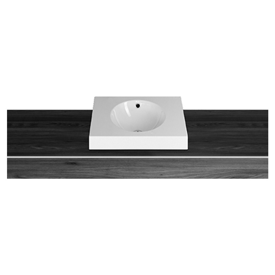 Lavabo à poser ORBIS
60 x 45 x 8 cm, acier
avec trop-plein, sans tablette
de robinetterie